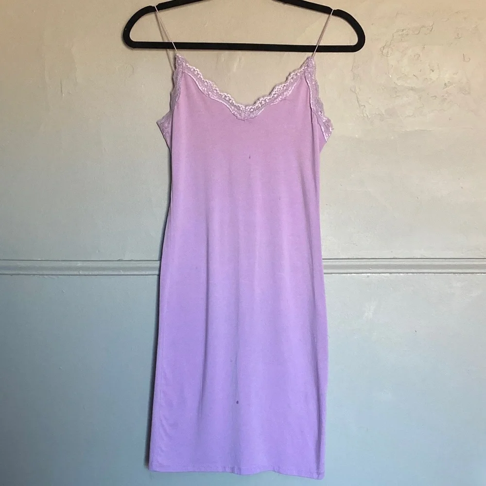 Fashion Nova Purple Lace Spaghetti Strap Mini Slip Dress - Picture 4 of 8